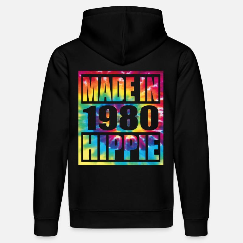 Anniversaire hippie 1980 - Sweat à capuche bio DRUMMER Stanley/Stella Unisexe - noir