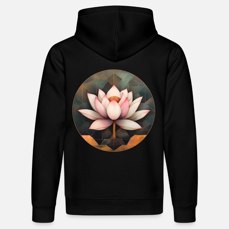 Fleur de lotus - Sweat à capuche bio DRUMMER Stanley/Stella Unisexe - noir