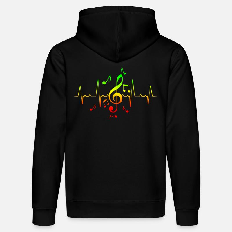 Reggae Musik Note Hearbeat - Stanley/Stella Unisex Bio-Hoodie DRUMMER  - Schwarz