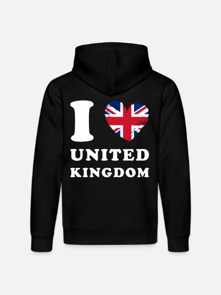 Angleterre J’aime Royaume-Uni - Sweat à capuche bio DRUMMER Stanley/Stella Unisexe - noir