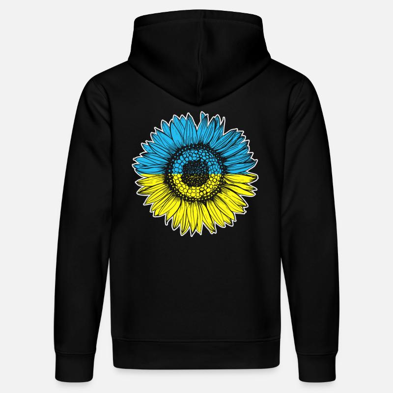 Drapeau de l’Ukraine Tournesol - Sweat à capuche bio DRUMMER Stanley/Stella Unisexe - noir