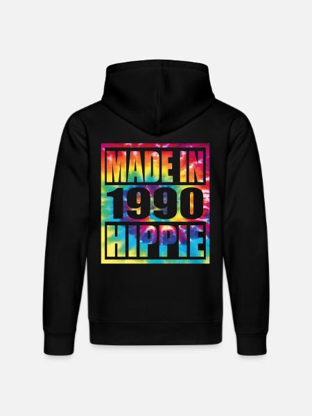 Hippie Birthday 1990 - Stanley/Stella DRUMMER Unisex Organic Hoodie - black