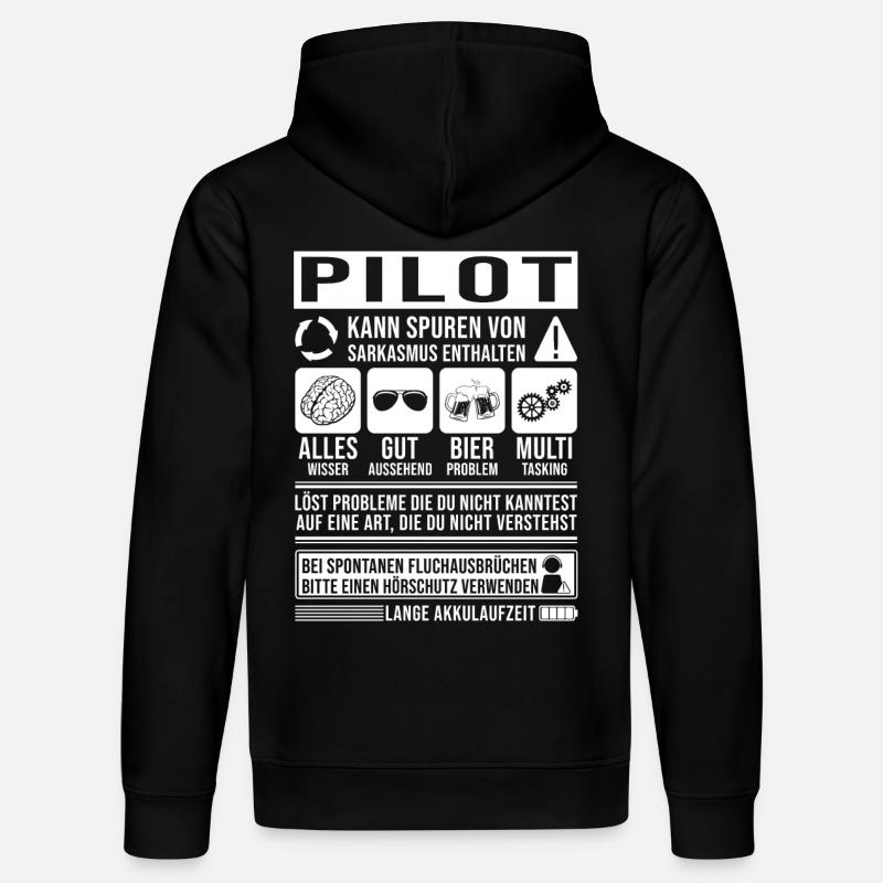 Pilot Spruch lustig - Stanley/Stella Unisex Bio-Hoodie DRUMMER  - Schwarz