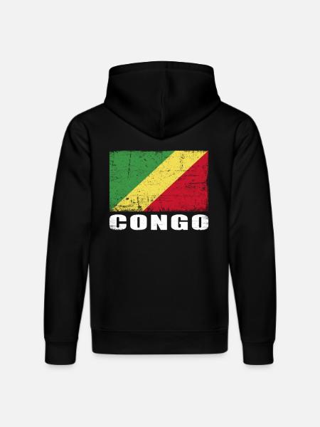 Congo Flag Grunge Congo Flag - Stanley/Stella DRUMMER Unisex Organic Hoodie - black