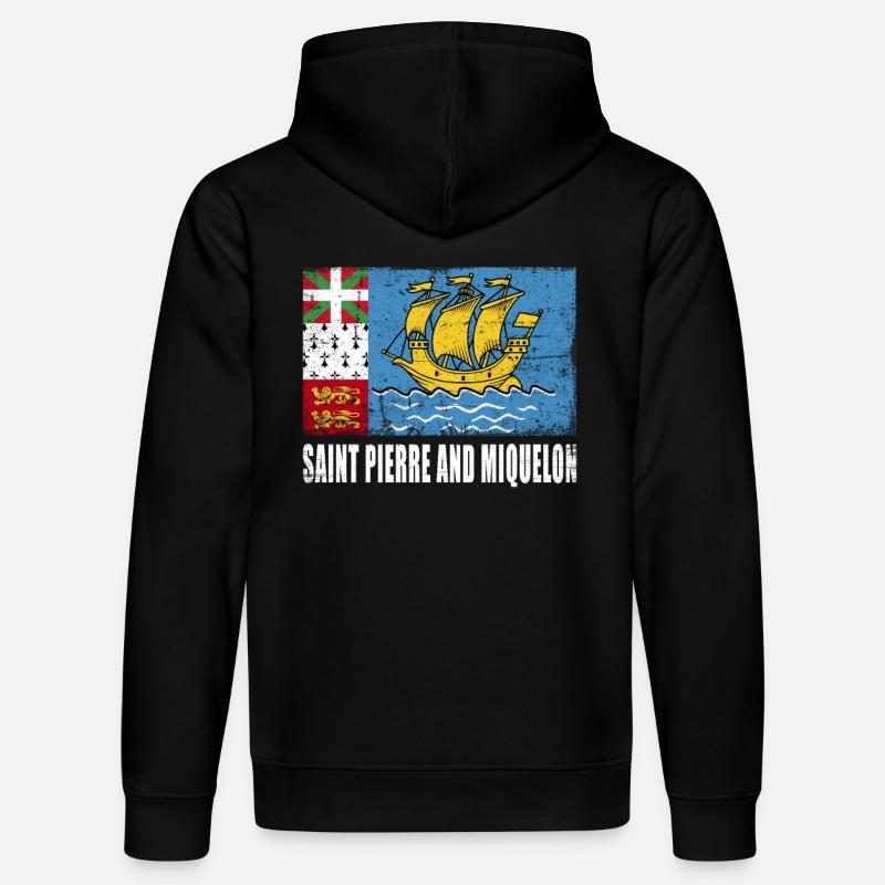 Drapeau de Saint-Pierre-et-Miquelon - Sweat à capuche bio DRUMMER Stanley/Stella Unisexe - noir