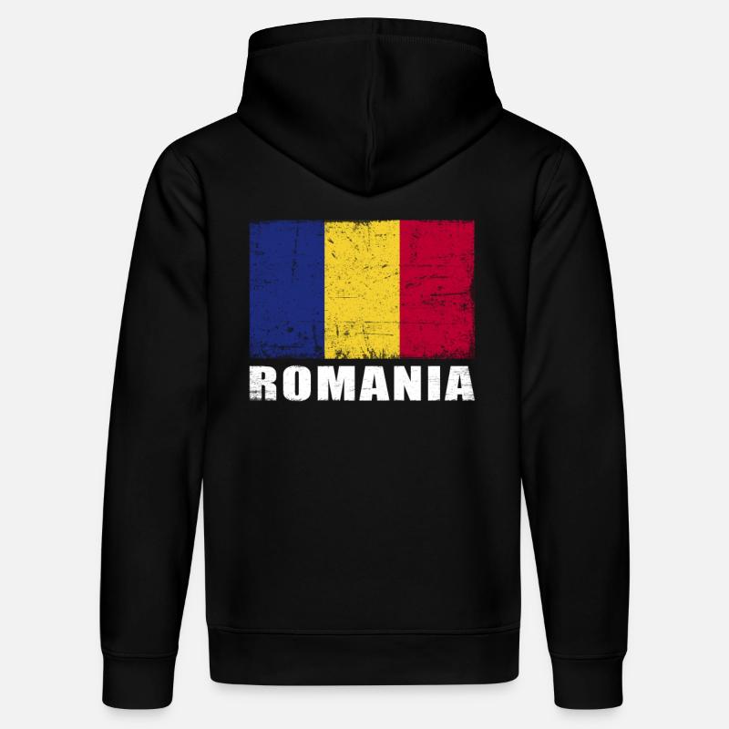 Roumanie Drapeau Grunge Roumanie Drapeau - Sweat à capuche bio DRUMMER Stanley/Stella Unisexe - noir