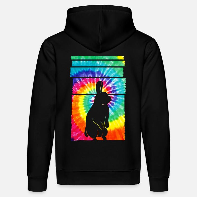 Lapin Hippie Tie Dye - Sweat à capuche bio DRUMMER Stanley/Stella Unisexe - noir