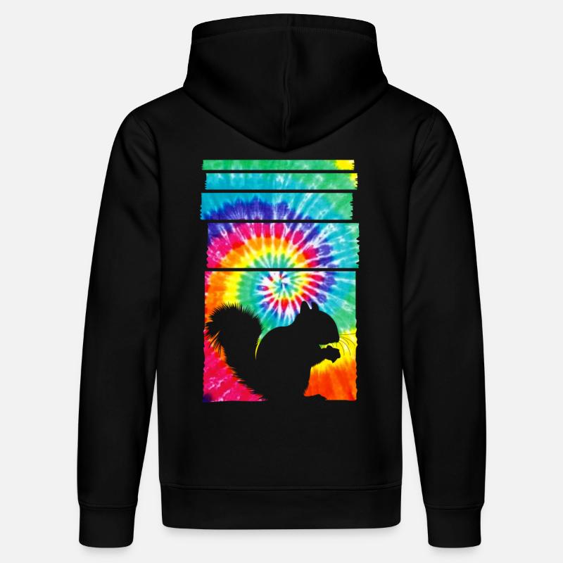 Écureuil Hippie Tie Dye - Sweat à capuche bio DRUMMER Stanley/Stella Unisexe - noir