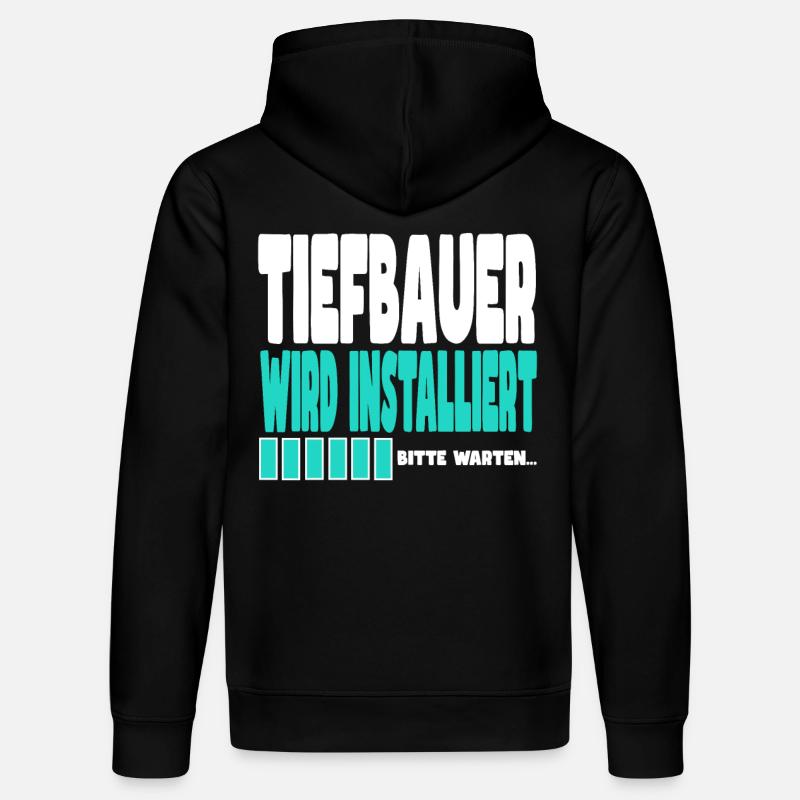 Tiefbauer wird installiert - Stanley/Stella Unisex Bio-Hoodie DRUMMER  - Schwarz