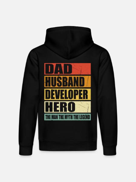Father Husband Software Developer Held - Stanley/Stella DRUMMER Unisex Organic Hoodie - black