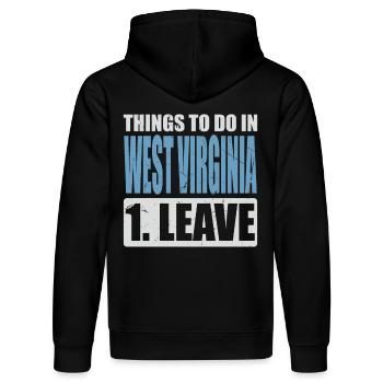 West Virginia Meme - Stanley/Stella Unisex Bio-Hoodie DRUMMER  - Schwarz - Hinten - Marisol (170cm)