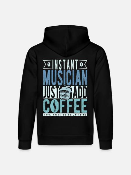 Musiker Kaffee Spruch - Stanley/Stella Unisex Bio-Hoodie DRUMMER  - Schwarz