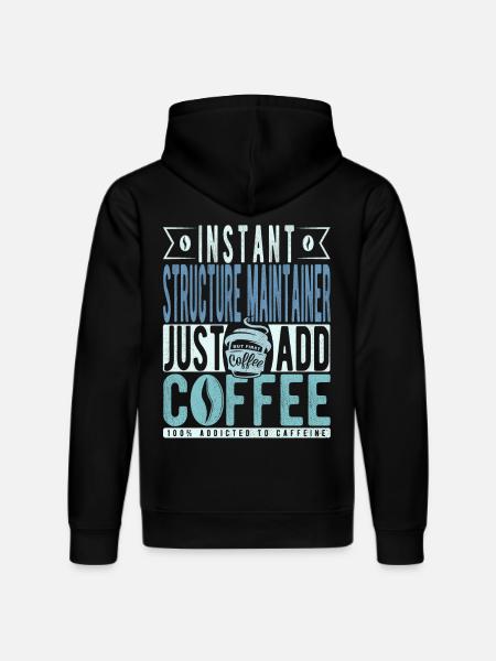 Strukturbleiberin Kaffee Spruch - Stanley/Stella DRUMMER Unisex Organic Hoodie - black