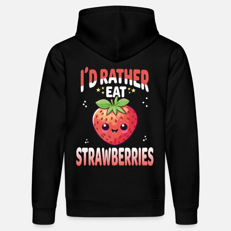 Fraises Kawaii - Sweat à capuche bio DRUMMER Stanley/Stella Unisexe - noir