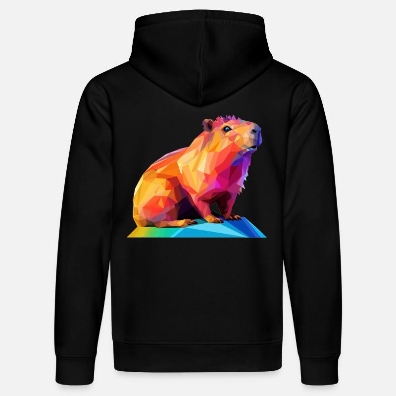 Conception de polygones bas Capybara - Sweat à capuche bio DRUMMER Stanley/Stella Unisexe - noir