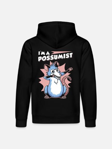 Opossum Saying - Stanley/Stella DRUMMER Unisex Organic Hoodie - black