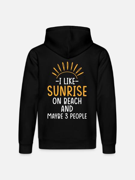 Beach, Sea, Holiday, Sunrise - Stanley/Stella DRUMMER Unisex Organic Hoodie - black