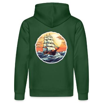 Segelschiff Seemann - Stanley/Stella Unisex Bio-Hoodie DRUMMER  - Flaschengrün - Hinten - Liana (172cm)