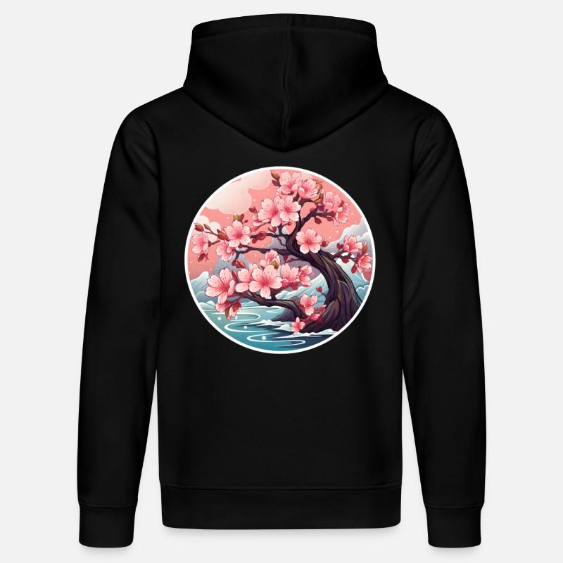 Cerisier en fleurs - Sweat à capuche bio DRUMMER Stanley/Stella Unisexe - noir