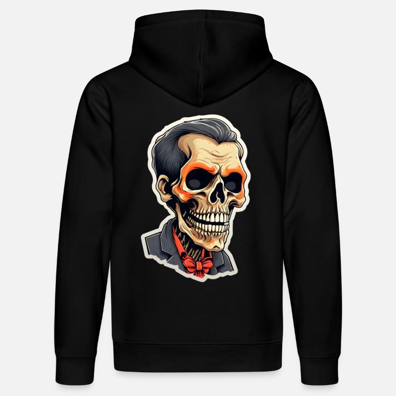 Skeleton Halloween Man Head - Stanley/Stella DRUMMER Unisex Organic Hoodie - black