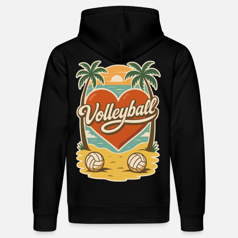 Volley-ball Beach Heart - Sweat à capuche bio DRUMMER Stanley/Stella Unisexe - noir