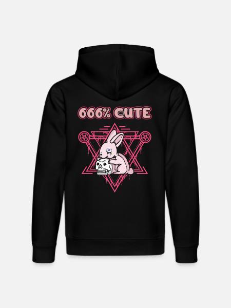 666% Cute kawaii Satanic Goth - Stanley/Stella DRUMMER Unisex Organic Hoodie - black