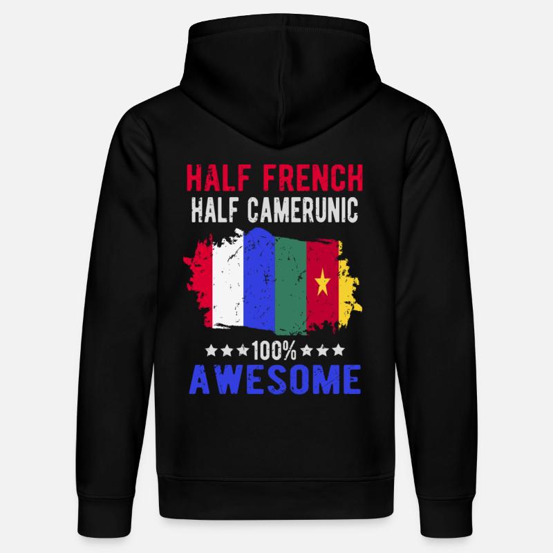 Moitié Français moitié camerounais - Sweat à capuche bio DRUMMER Stanley/Stella Unisexe - noir