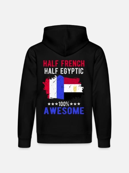 Half French Half Egyptian - Stanley/Stella DRUMMER Unisex Organic Hoodie - black