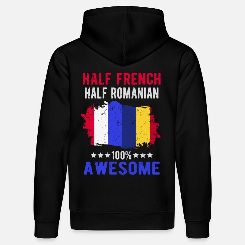 Moitié Français moitié roumain - Sweat à capuche bio DRUMMER Stanley/Stella Unisexe - noir
