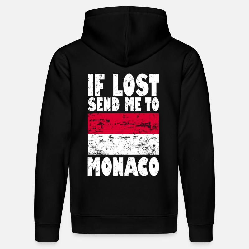 Drapeau de Monaco - Sweat à capuche bio DRUMMER Stanley/Stella Unisexe - noir