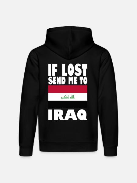 Iraq Flag Slogan - Stanley/Stella DRUMMER Unisex Organic Hoodie - black