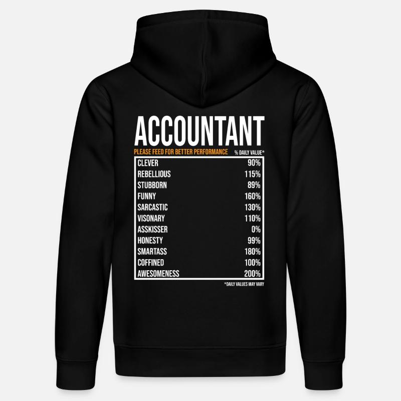 Comptable Valeurs quotidiennes Drôle Comptable - Sweat à capuche bio DRUMMER Stanley/Stella Unisexe - noir