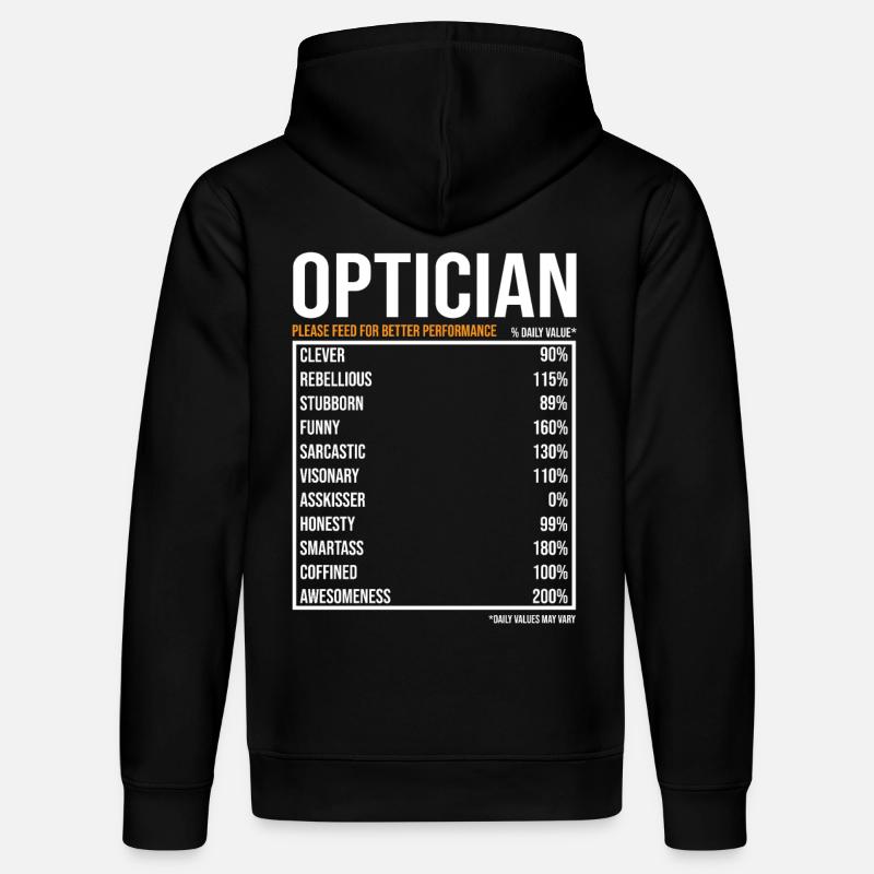 Opticien Valeurs quotidiennes Drôle Opticien - Sweat à capuche bio DRUMMER Stanley/Stella Unisexe - noir
