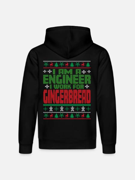 Engineer Christmas Saying - Stanley/Stella DRUMMER Unisex Organic Hoodie - black