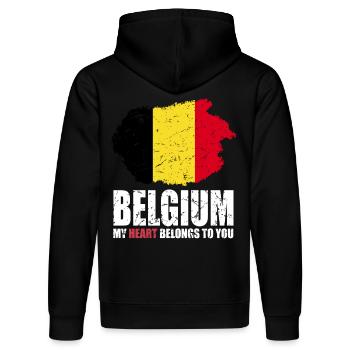 Drapeau de la Belgique - Sweat à capuche bio DRUMMER Stanley/Stella Unisexe - noir - Dos - Marisol (170cm)