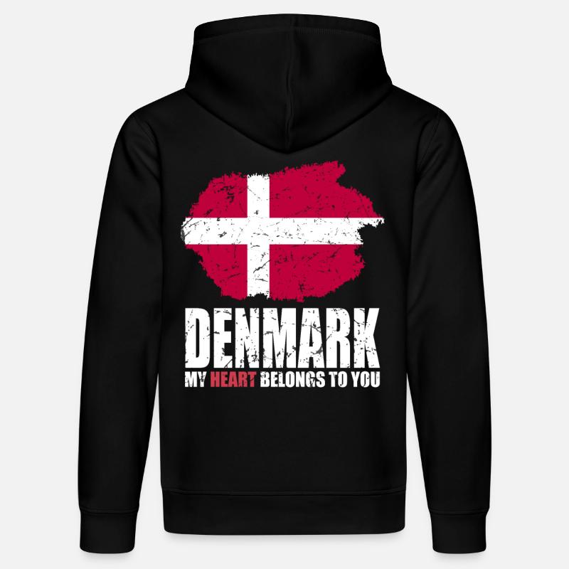 Drapeau du Danemark - Sweat à capuche bio DRUMMER Stanley/Stella Unisexe - noir