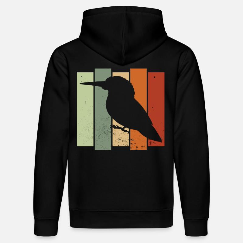Kingfisher Retro Birdwatching Bird Watcher - Sweat à capuche bio DRUMMER Stanley/Stella Unisexe - noir