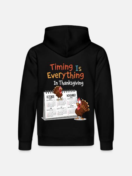 Thanksgiving Timing - Stanley/Stella DRUMMER Unisex Organic Hoodie - black