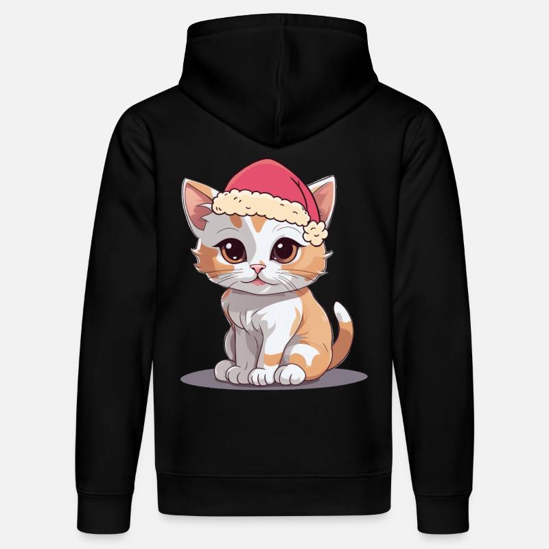 Père Noël Chat Chats Noël - Sweat à capuche bio DRUMMER Stanley/Stella Unisexe - noir