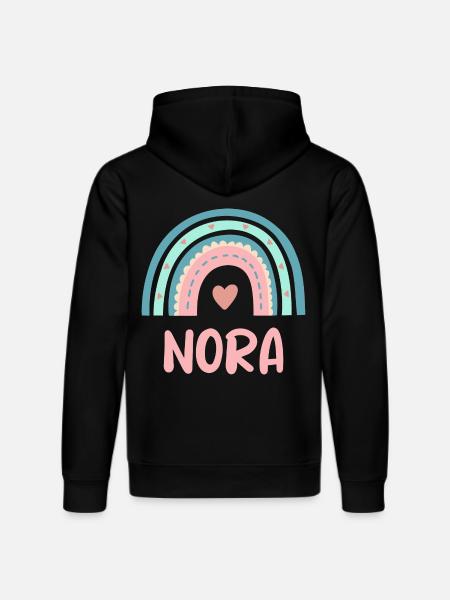 Nora Name Rainbow Baby - Stanley/Stella DRUMMER Unisex Organic Hoodie - black