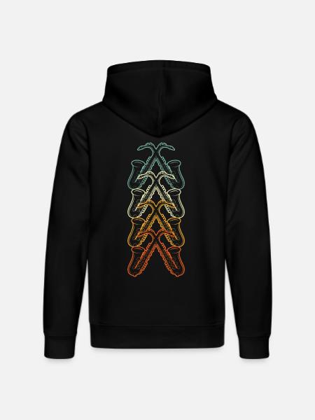 Saxophonist Gift Retro Saxophone - Stanley/Stella DRUMMER Unisex Organic Hoodie - black