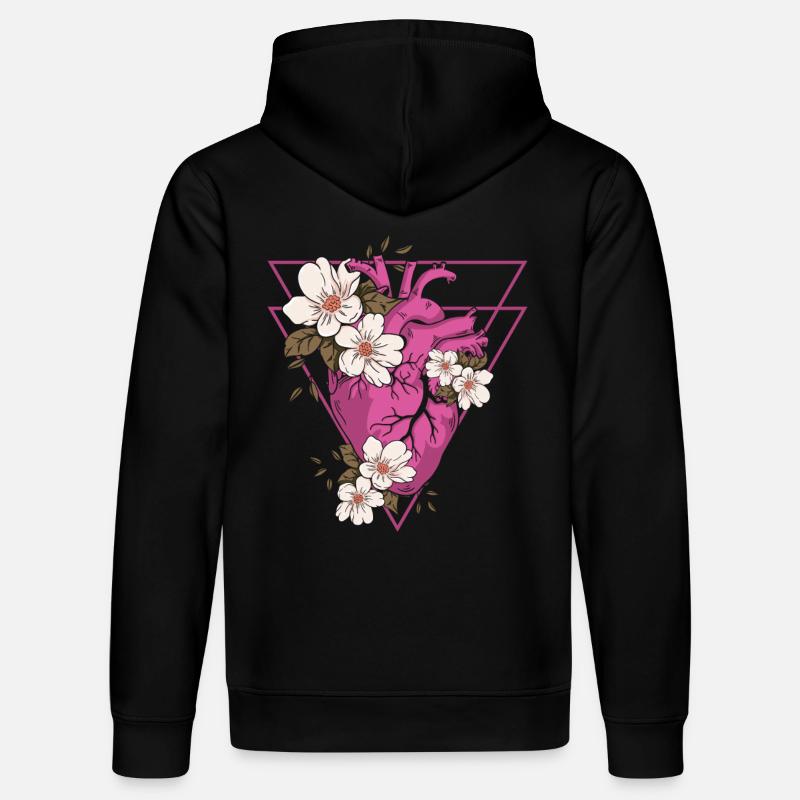 Fleurs gothiques - Sweat à capuche bio DRUMMER Stanley/Stella Unisexe - noir