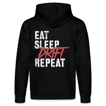 Eat Sleep Drift Repeat - Stanley/Stella Unisex Bio-Hoodie DRUMMER  - Schwarz - Hinten - Marisol (170cm)