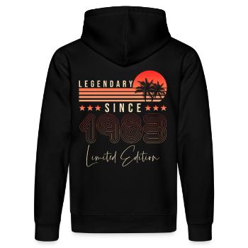 Legendary since 1983 - Stanley/Stella DRUMMER Unisex Organic Hoodie - black - Back - Marisol (170cm)