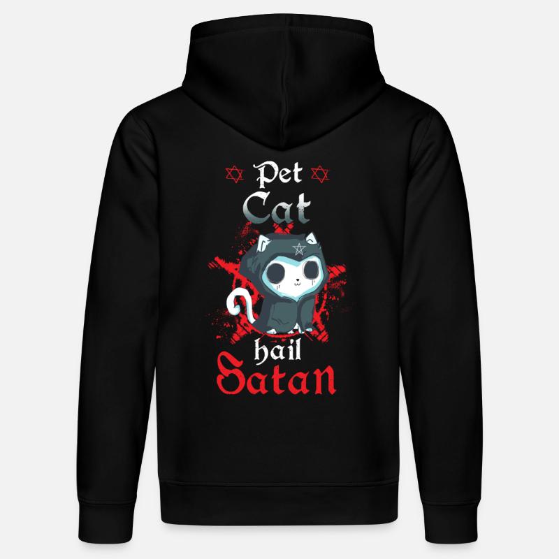 Chat de compagnie Hail Satan - Sweat à capuche bio DRUMMER Stanley/Stella Unisexe - noir