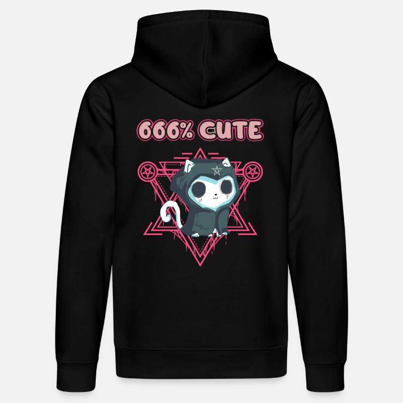 666% Mignon kawaii Satanic Goth - Sweat à capuche bio DRUMMER Stanley/Stella Unisexe - noir