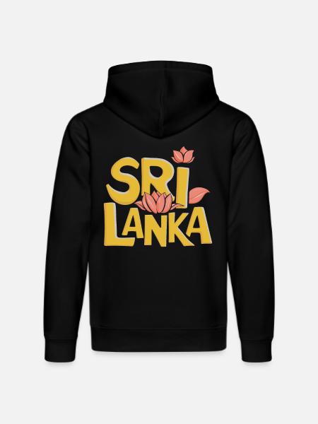 Sri Lanka Souvenir Blossoms Design - Stanley/Stella DRUMMER Unisex Organic Hoodie - black