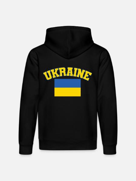Ukraine Flag, Ukraine - Stanley/Stella DRUMMER Unisex Organic Hoodie - black