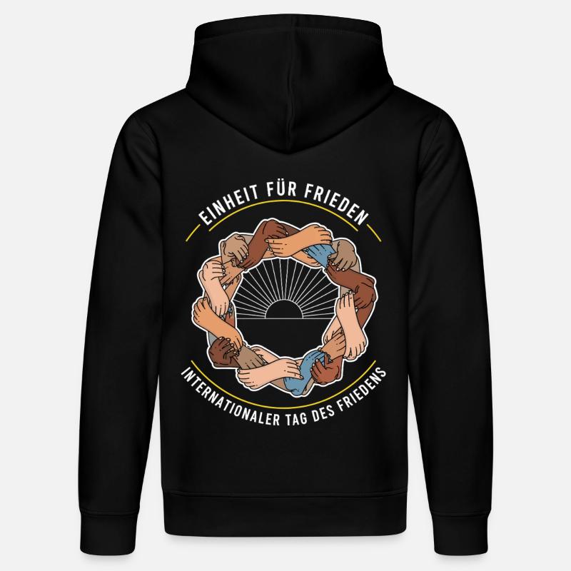 L’unité pour la paix - Sweat à capuche bio DRUMMER Stanley/Stella Unisexe - noir