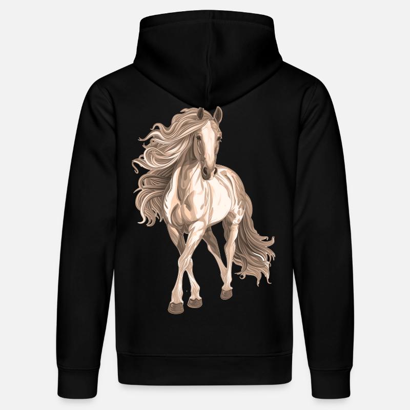 Motif cheval - Sweat à capuche bio DRUMMER Stanley/Stella Unisexe - noir
